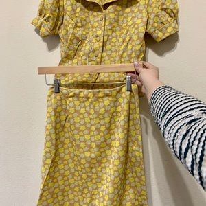 60’s matching blouse and high waisted skirt